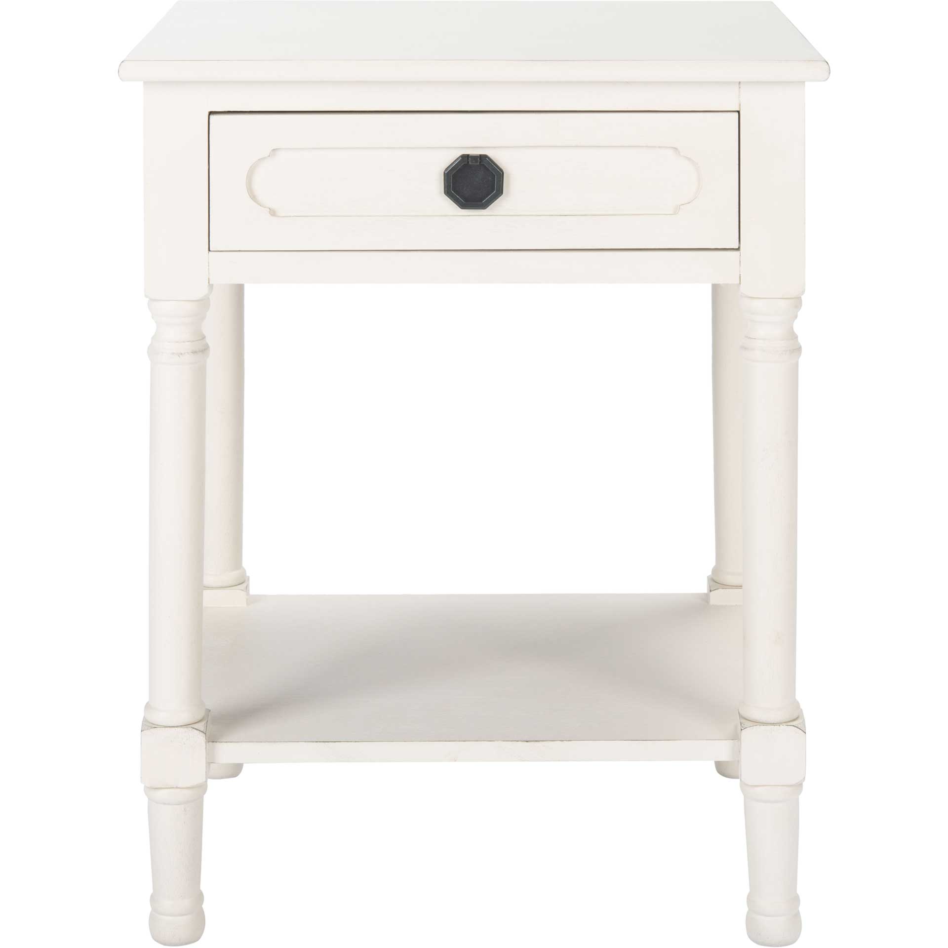 Alessa 1 Drawer Accent Table Distressed White