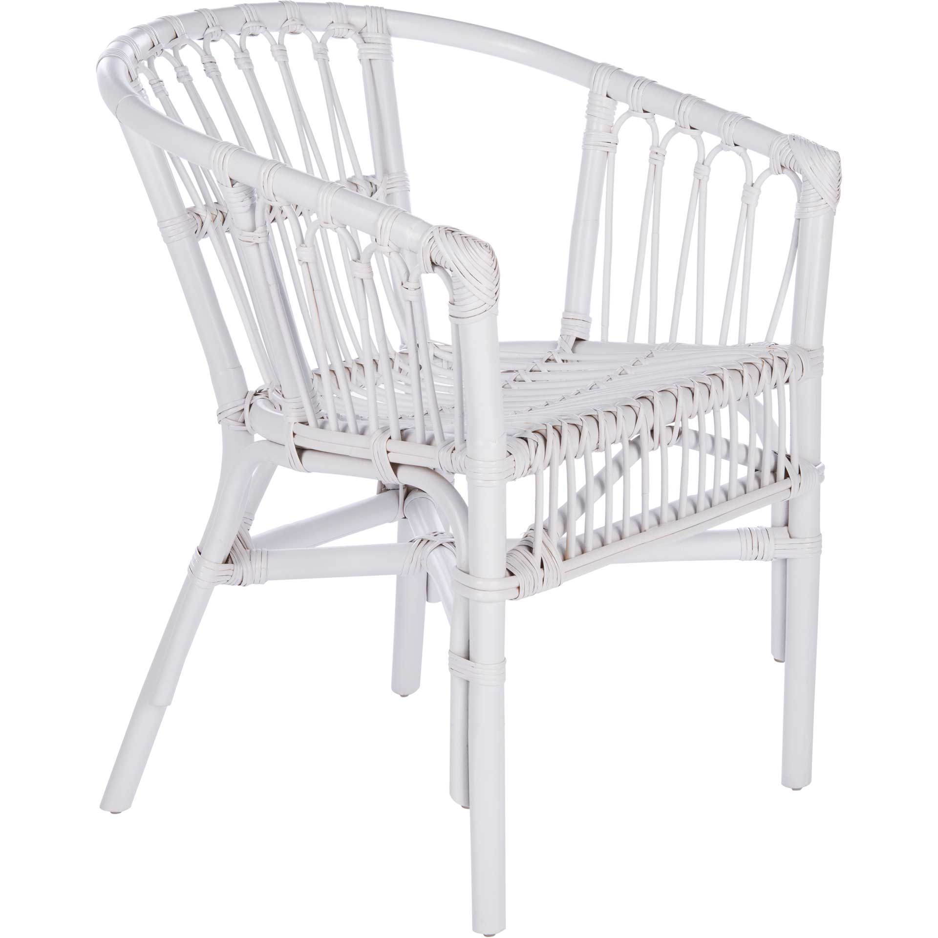Adhara Rattan Accent Chair White (Set of 2)