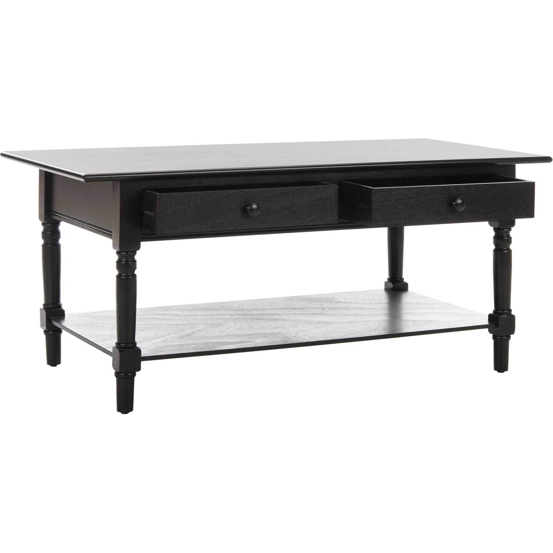 Bobby 2 Drawer Coffee Table Distressed Black