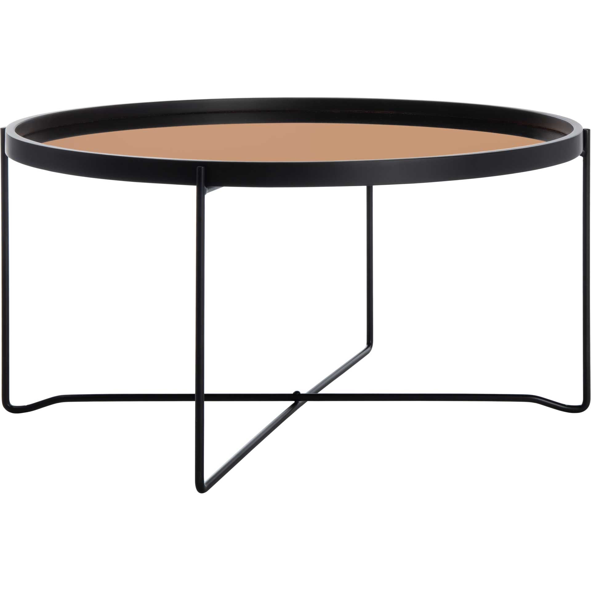 Rubicon Round Tray Top Coffee Table Rose Gold/Black