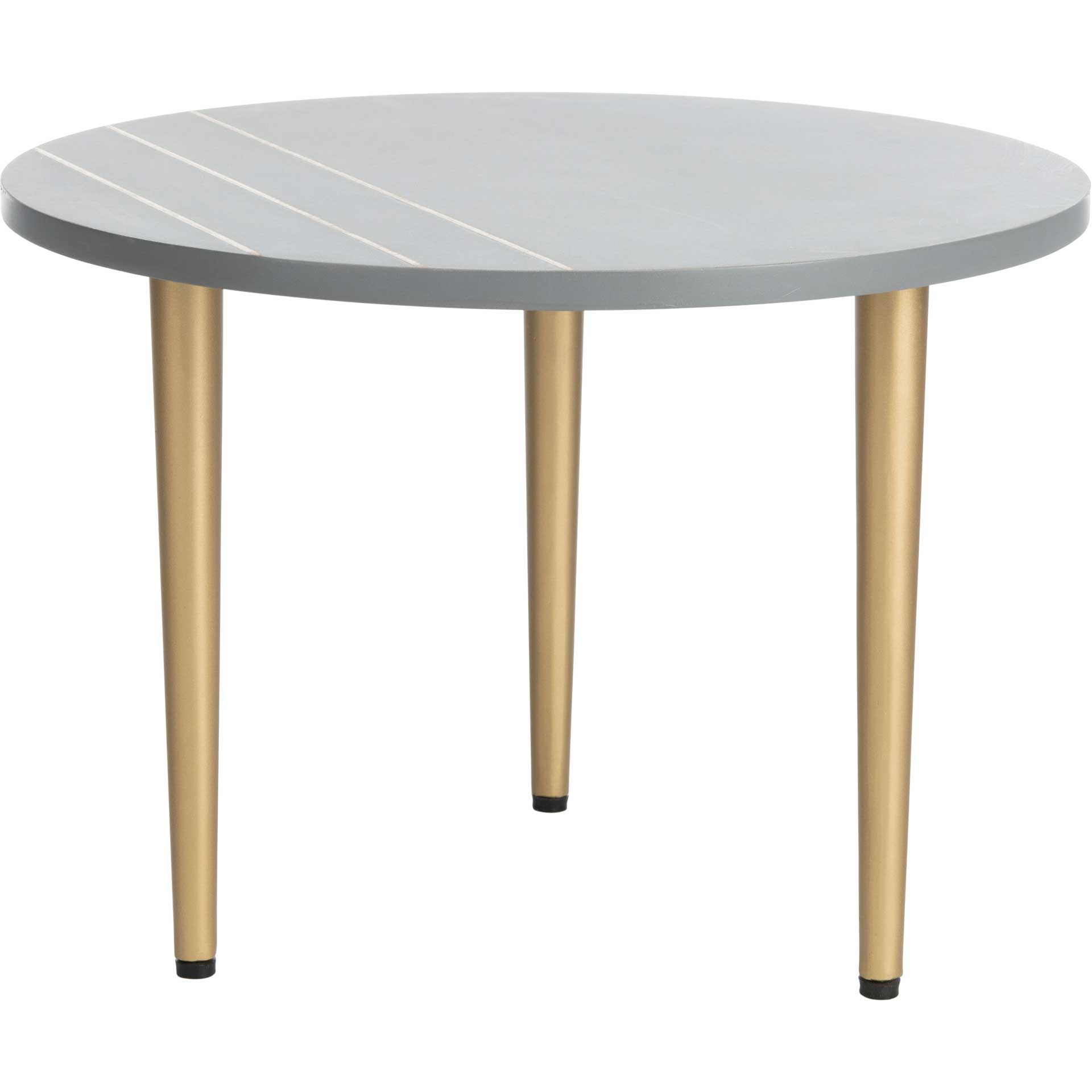 Temara Round Concrete Coffee Table Cement/Brass