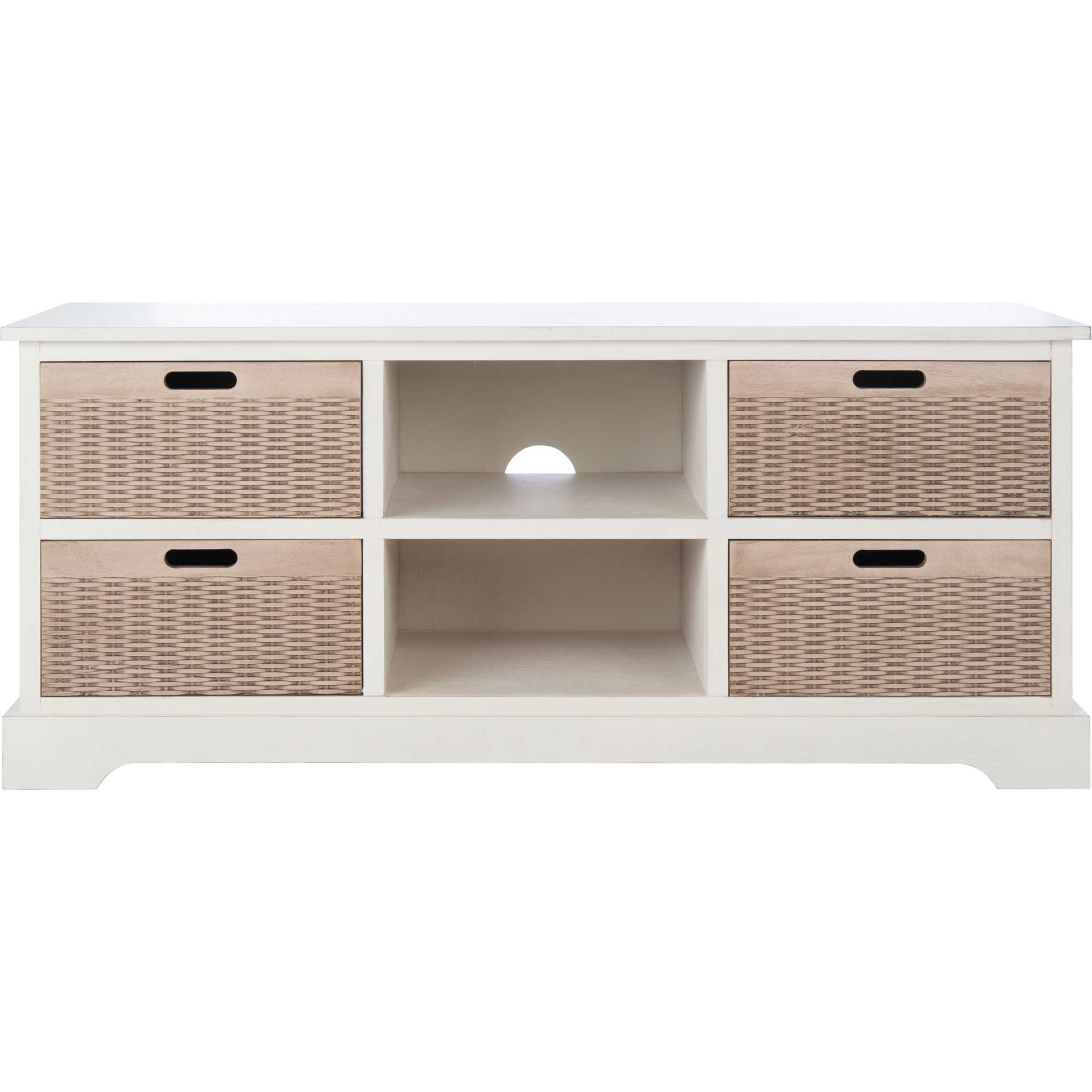 Lali 4 Drawer Media Stand Distressed White