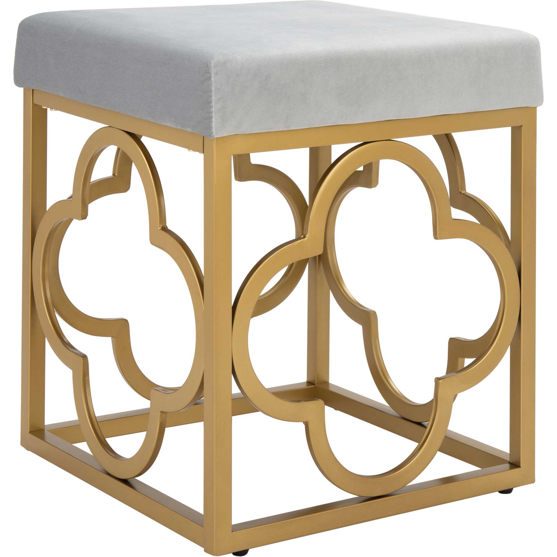 Florence Square Ottoman Gray/Gold