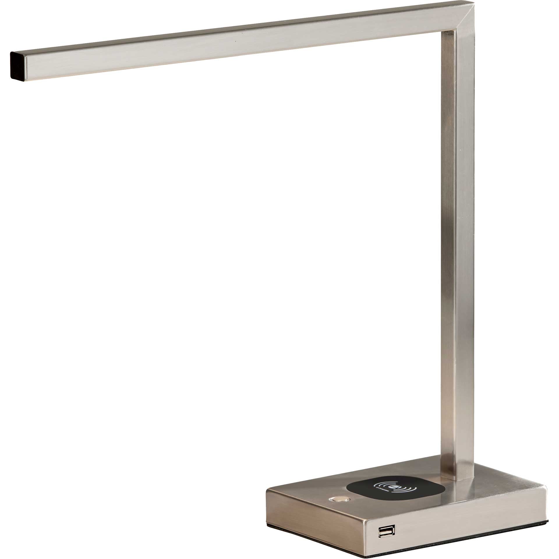 Abbeville Wireless Charge Desk Lamp Brushed Steel
