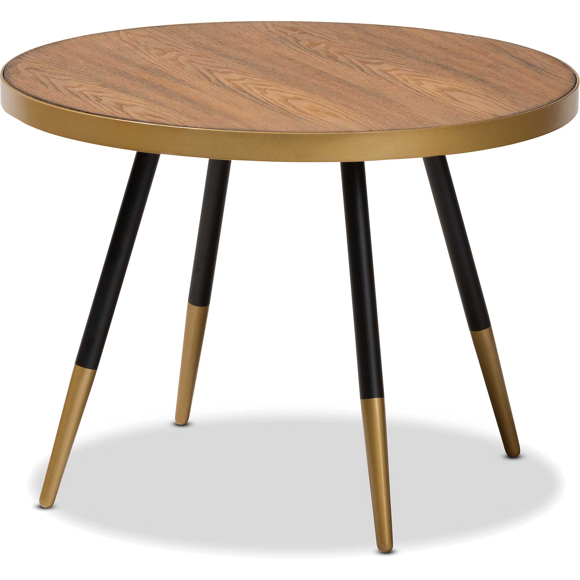 Seattle Wood/Metal Coffee Table Walnut/Black/Gold