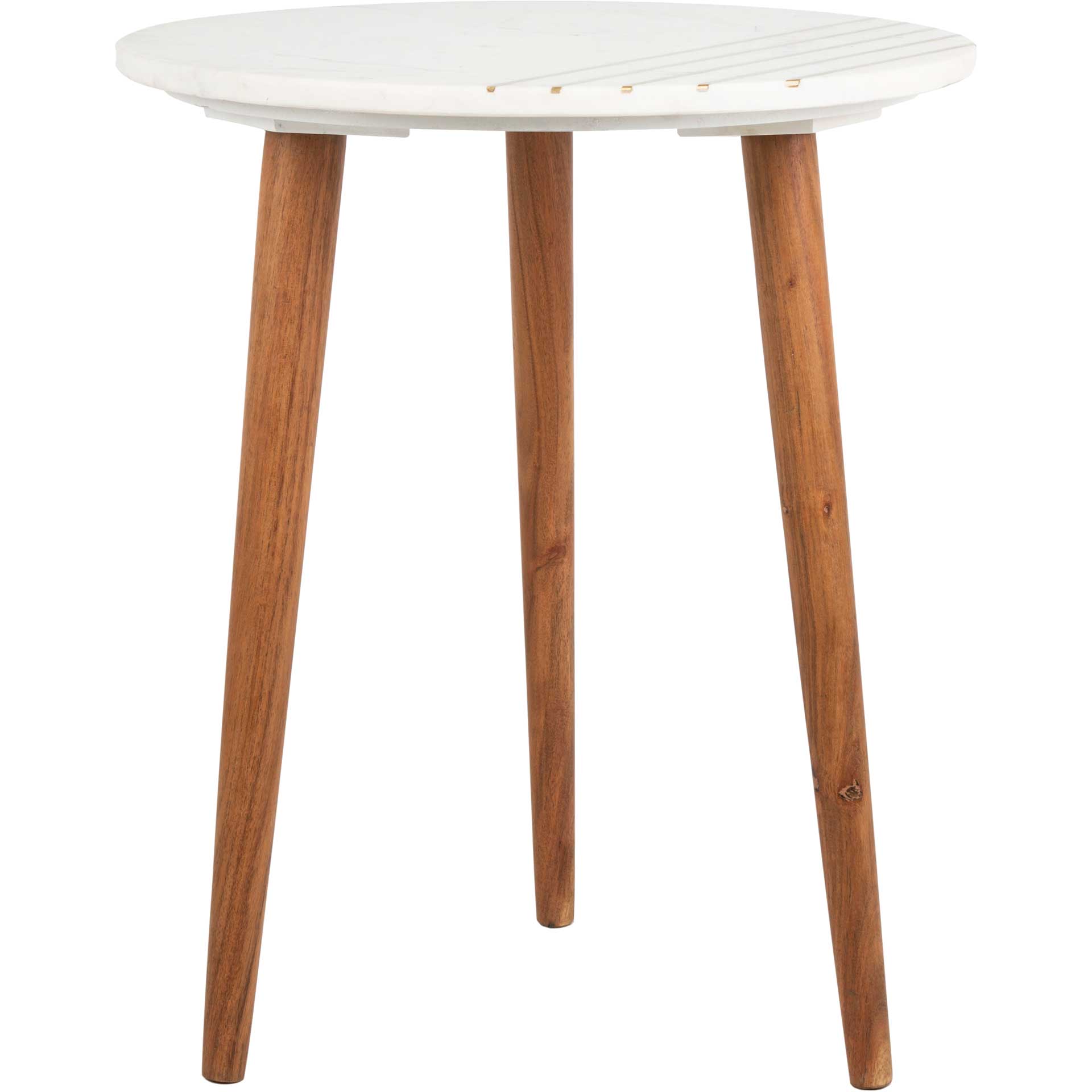 Valet Marble Accent Table Natural Brown/White/Gold