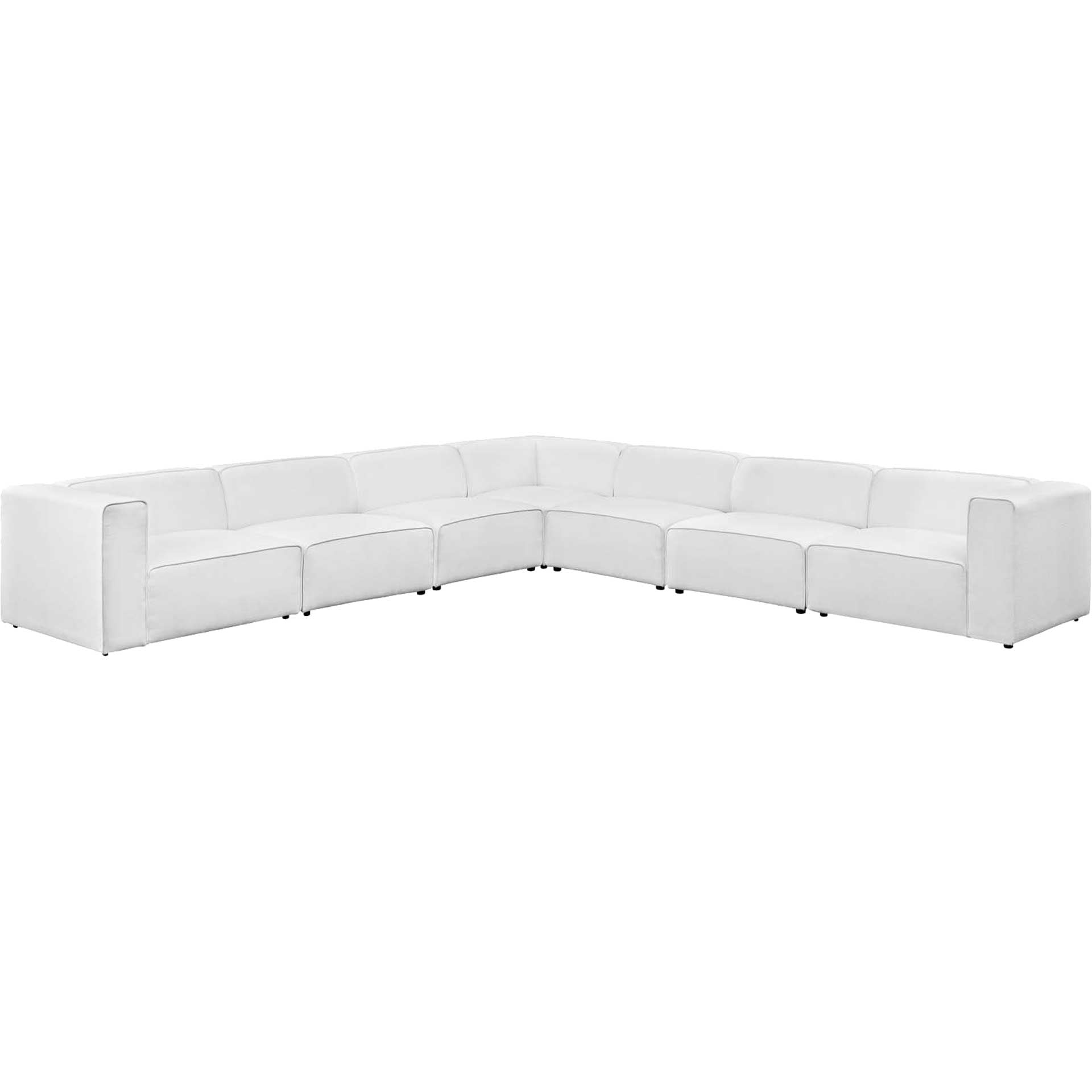 Maisie 7 Piece L-Shaped Sectional Sofa White