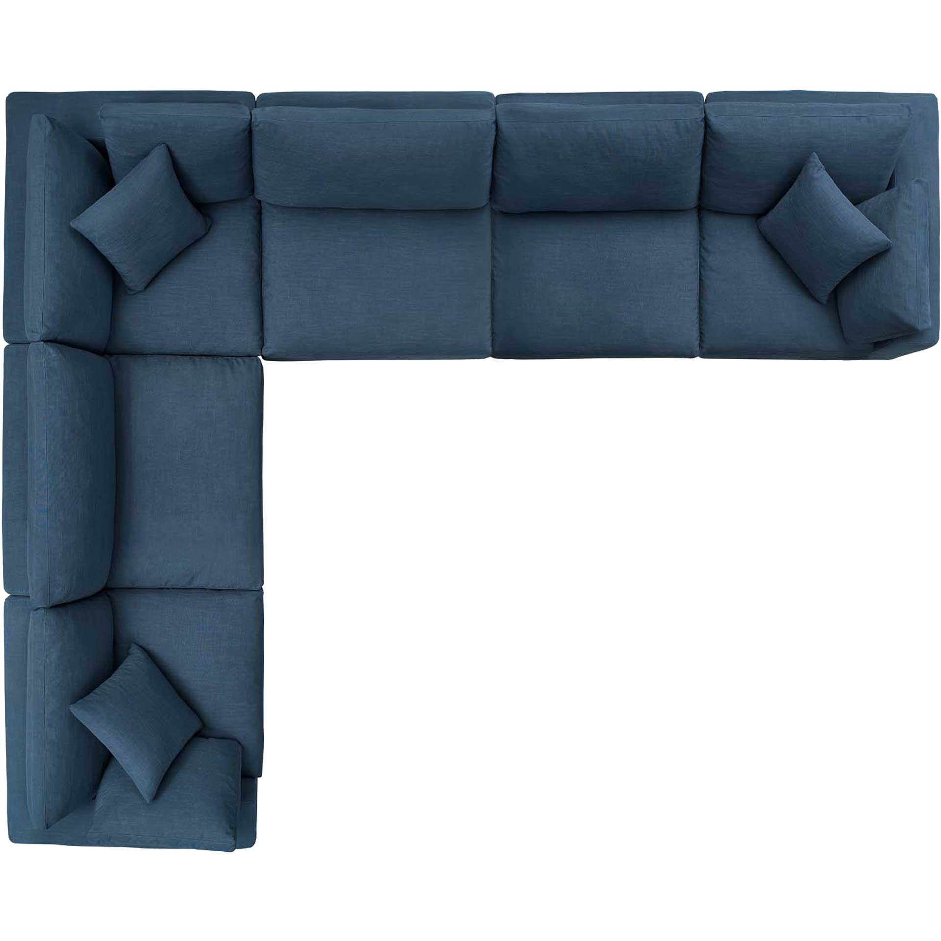 Carmen Long L-Shaped Sectional Sofa Azure