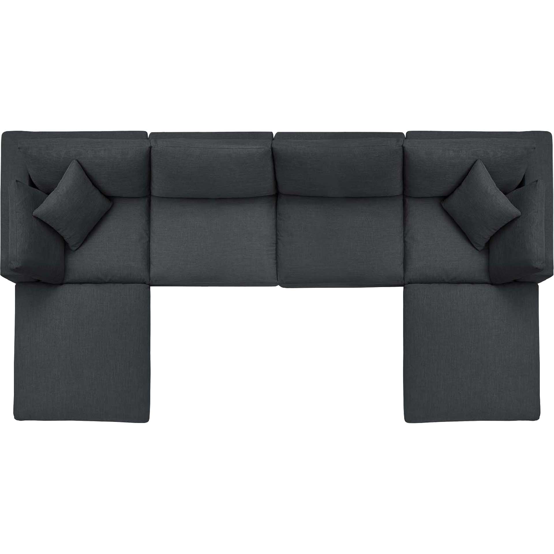 Carmen U-Shaped Armless Sectional Sofa Gray