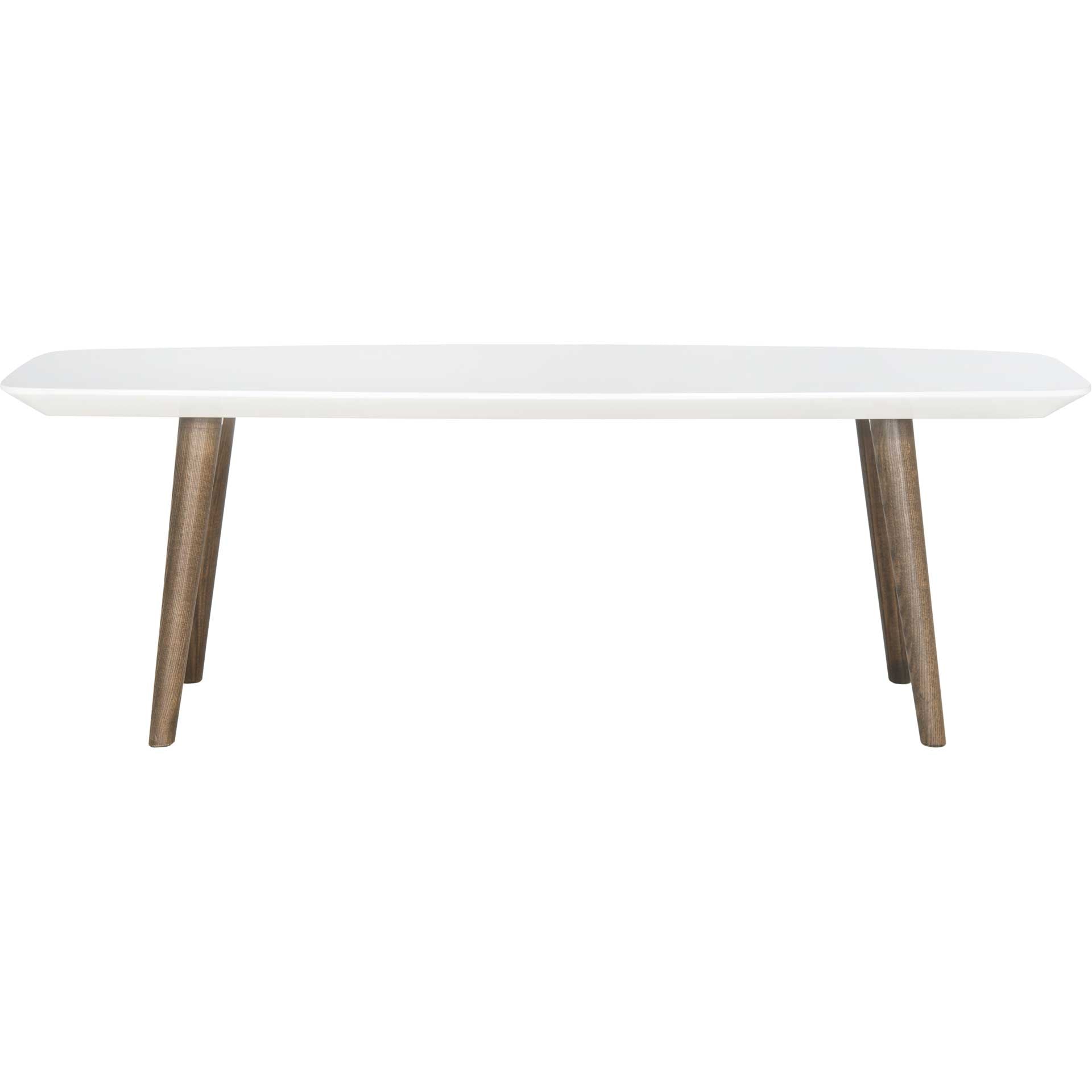 Jocelyn Lacquer Coffee Table White/Dark Brown