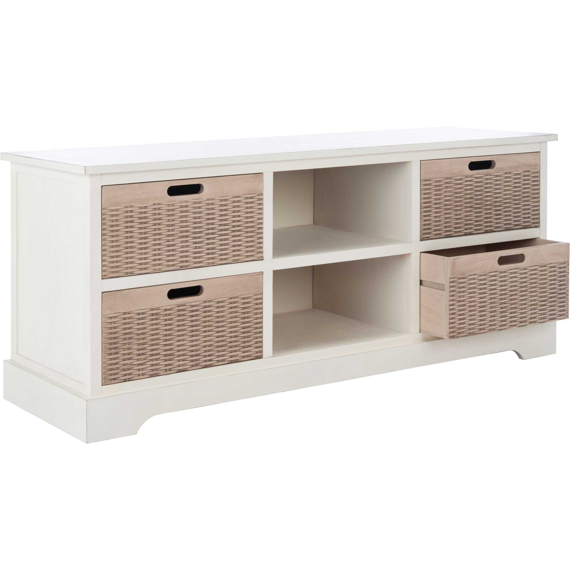 Lali 4 Drawer Media Stand Distressed White