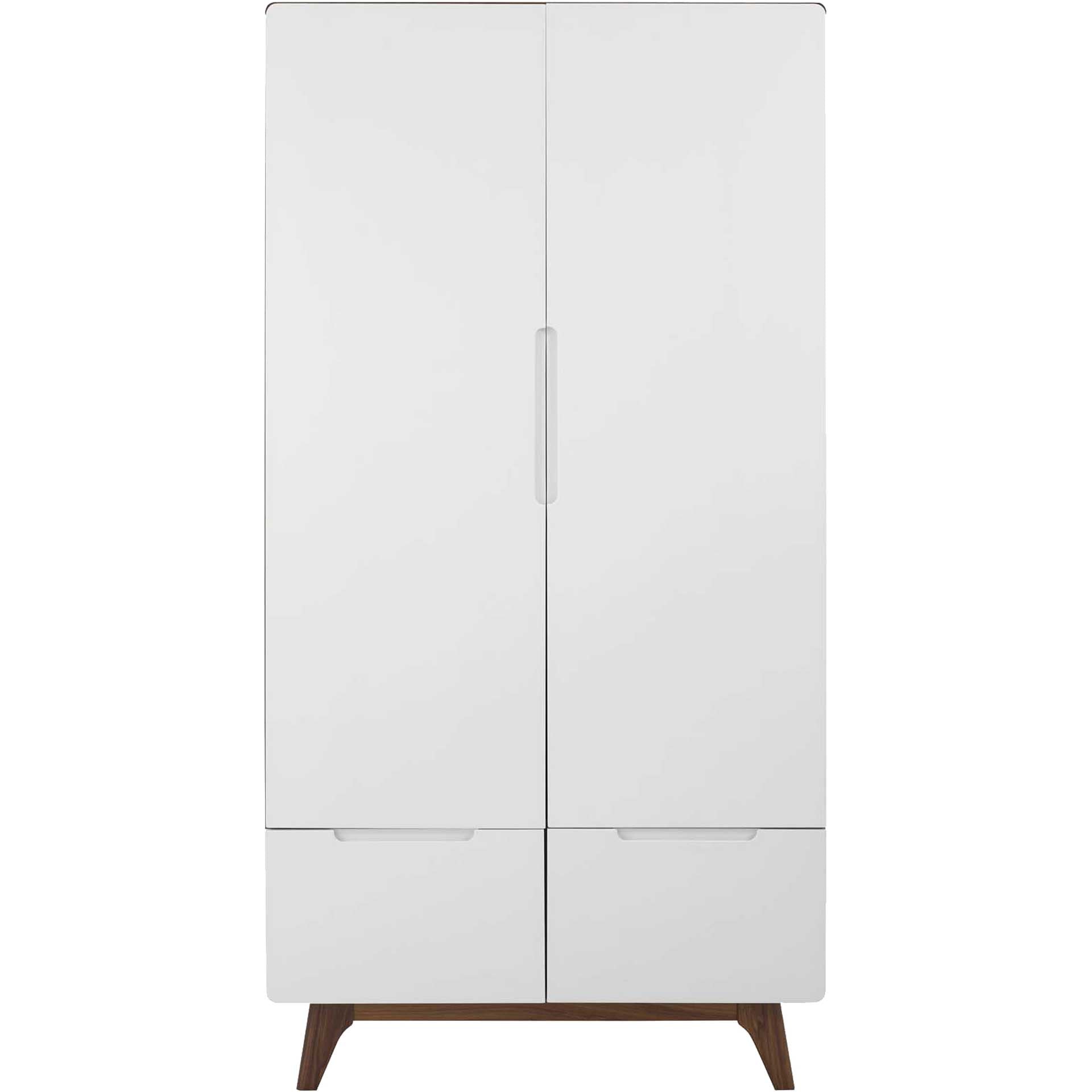 Orion Wood Wardrobe Cabinet Walnut/White